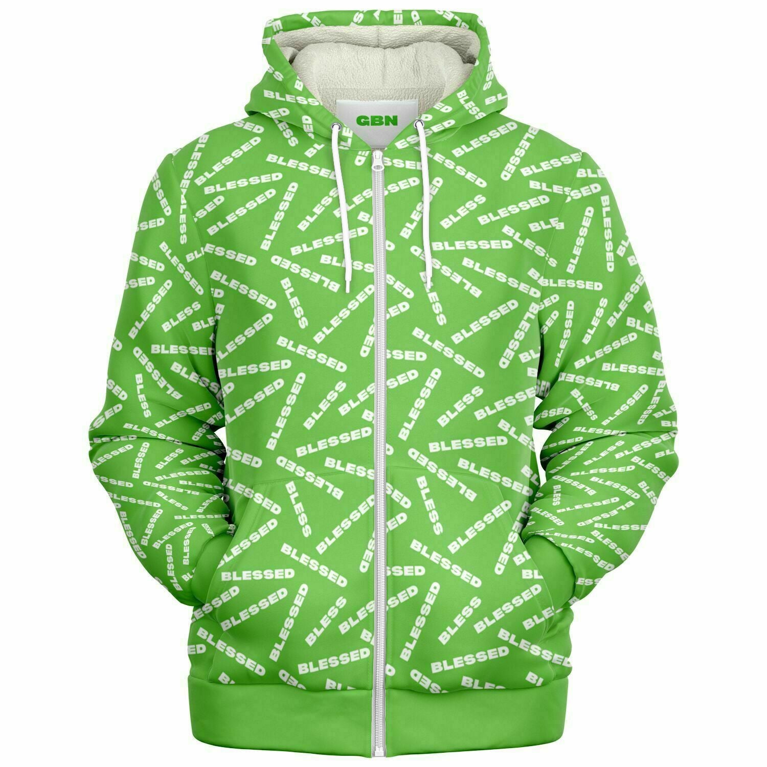Women Zipper Hoodie | Green Zip hoodie | Get Blessed Now