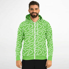 Zipper Hoodie For Men | Green Fashion Zip-Up Hoodie | Get Blessed Now