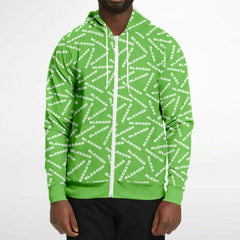 BLESSED Green Fashion Zip-Up Hoodie