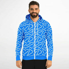 BLESSED Blue Fashion Zip-Up Hoodie