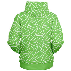BENDECIDO Sudadera Verde de moda con capucha y cremallera