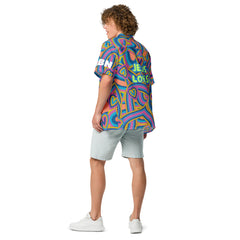 Tropical JESUS LOVES Unisex Button Shirt