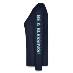 New GET BLESSED/ BE A BLESSING Bella + Canvas Women's Long Sleeve T-Shirt - navy