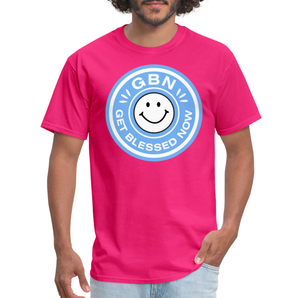 HAPPY DAY! Blessed Unisex Fruit of the Loom T-Shirt - fuchsia