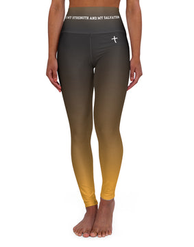 GOD IS MY STRENGTH - High-Waisted Yoga Leggings