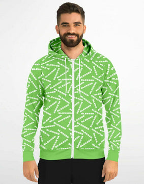 Zipper Hoodie For Men | Green Fashion Zip-Up Hoodie | Get Blessed Now