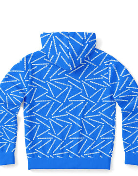 BENDECIDO Sudadera Azul de moda con capucha y cremallera