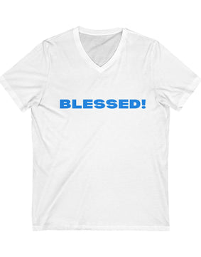 BLESSED!  Unisex Short Sleeve V-Neck Tee