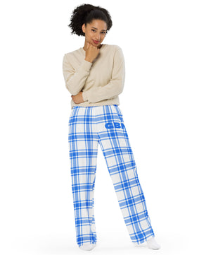 GBN BLUE Plaid Unisex Wide-Leg Pants