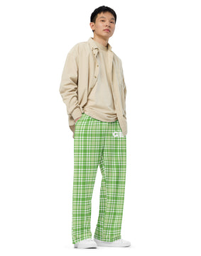 GBN BLUE PLAID Unisex Wide-leg Pants