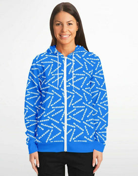 Mens Zipper Hoodie | Blue Zip-Up Hoodie | Get Blessed Now