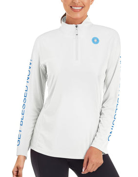 GET BLESSED NOW AND BE A BLESSING! - 1/4 Zipper Long Sleeve Zip Gym Top