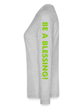 New GET BLESSED/ BE A BLESSING Bella + Canvas Women's Long Sleeve T-Shirt - heather gray