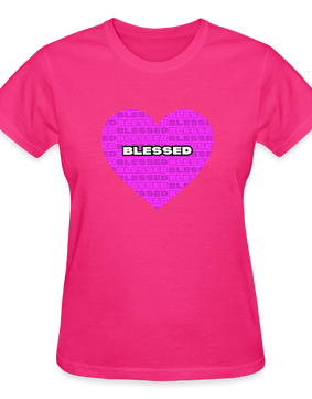 BLESSED!!! Gildan Ultra Cotton Ladies T-Shirt - fuchsia