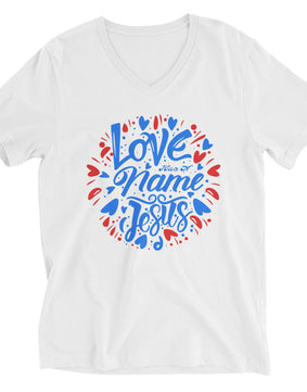 V Neck Women's Tee | LOVE Short Sleeve T-Shirt | Get Blessed Now